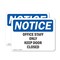 Signmission Office Staff Only Keep Door Closed, 14 in W x Rectangle, Plastic OS-2PACK-NS-P-1014-L-16952 - alternate 1
